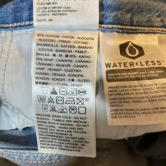 Levi's Premium Loose Cargo Denim Jeans Cotton Hemp Blend Utility Size 25 - Picture 5 of 16